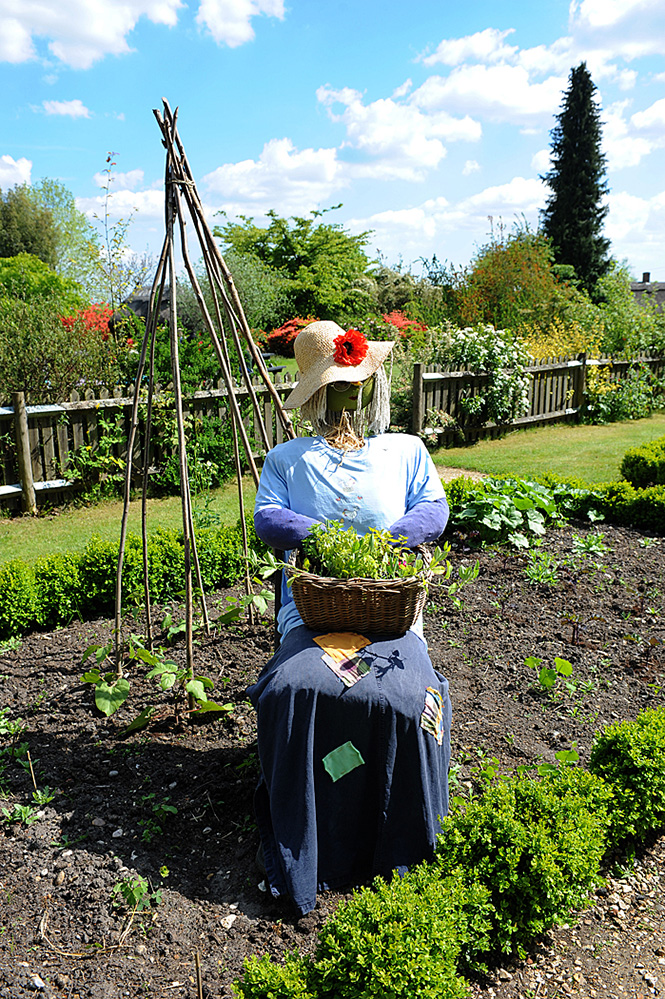 Furzey Gardens New Forest 'Flossie' Scarecrow in the Cottage Garden
